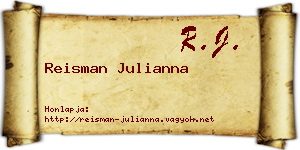Reisman Julianna névjegykártya